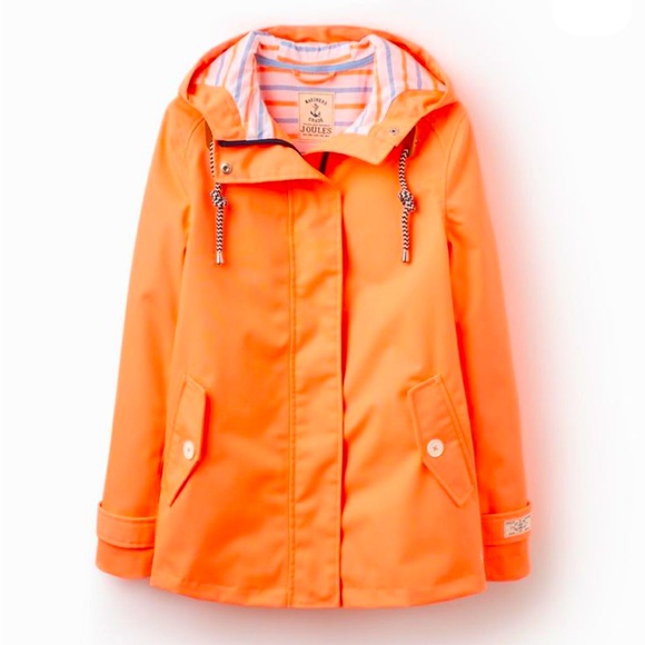 Joules Jackets & Blazers - Joules Waterproof & Breathable Neon Orange Hooded jacket size 4